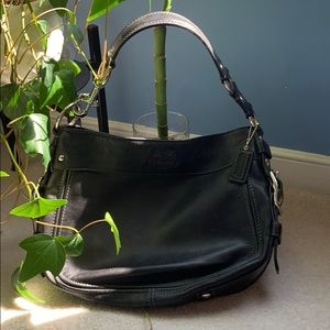 Coach black leather handbag